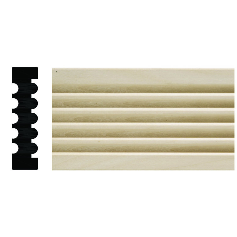 Ornamental Mouldings Hardwood Reversible Fluted Beaded Moulding 3" H x
